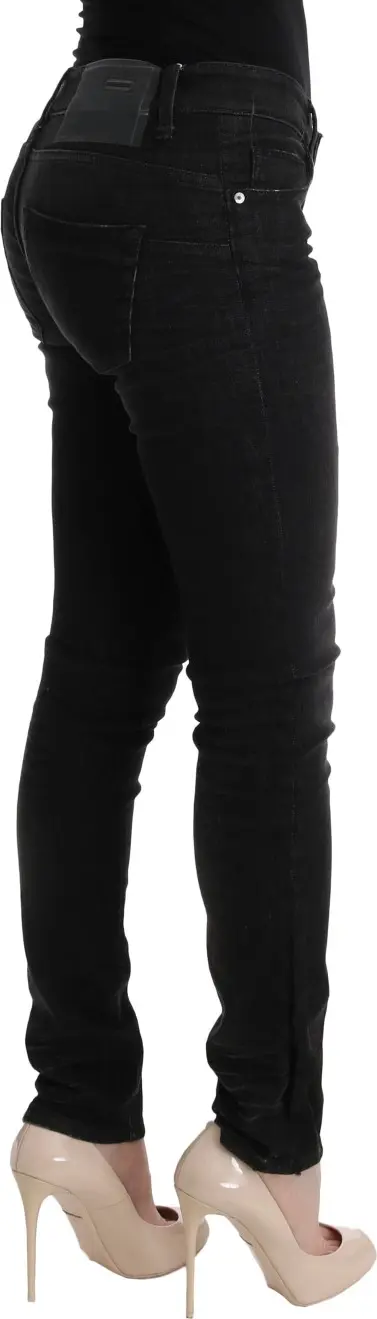 Qora denimli paxta pastki shimlar Yengil Fit Jinsilar