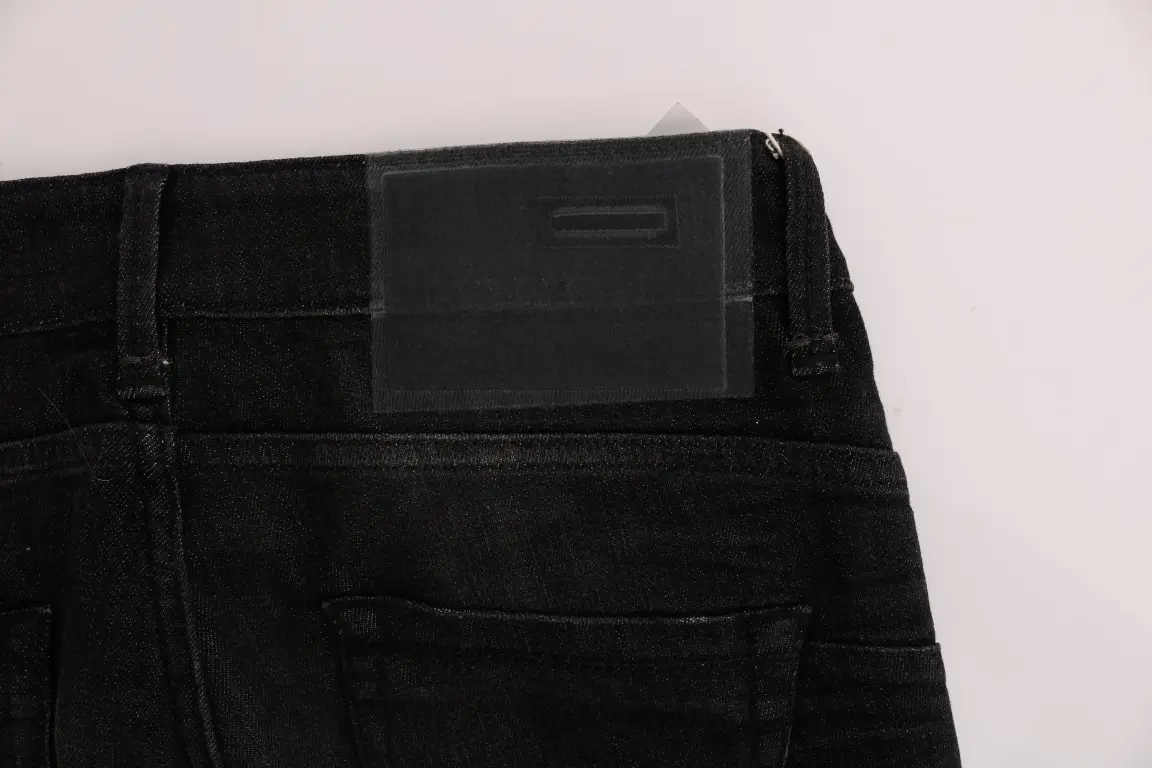 Qora denimli paxta pastki shimlar Yengil Fit Jinsilar