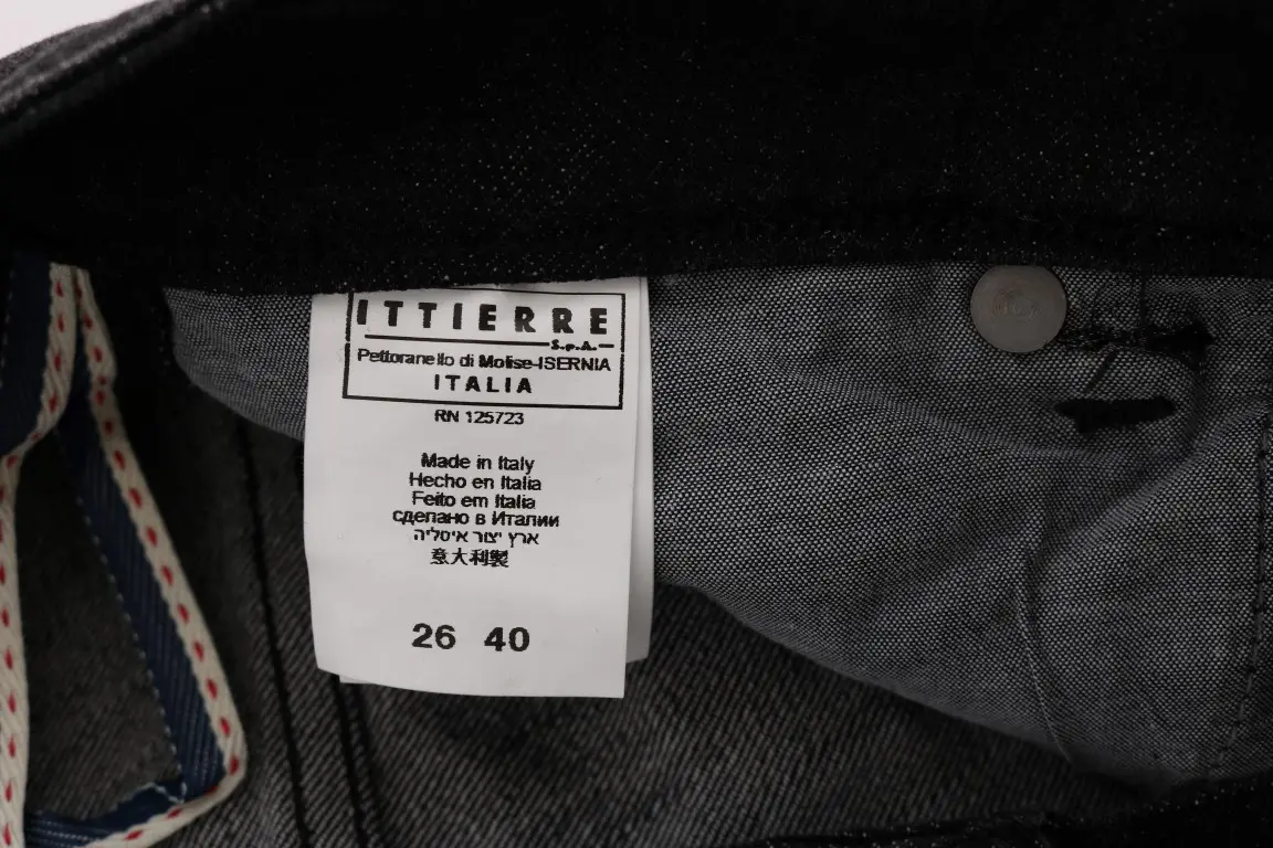 Qora denimli paxta pastki shimlar Yengil Fit Jinsilar