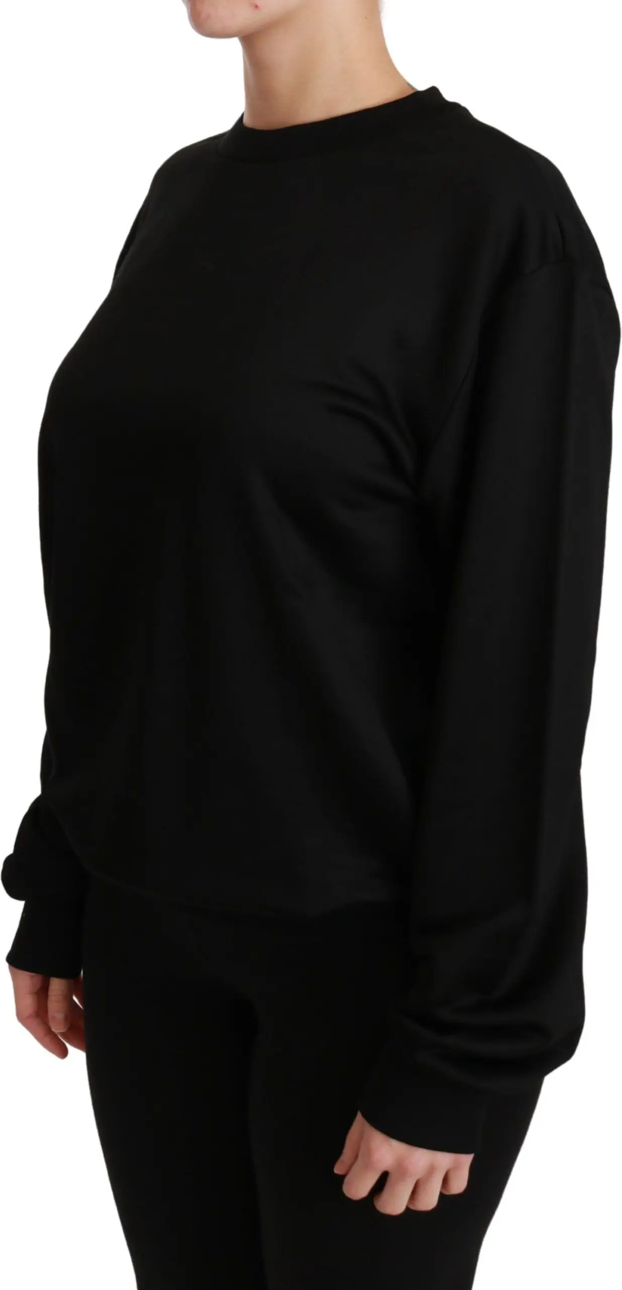 Sweater Dolce & Gabbana Black Cotton Crewneck Pullover
