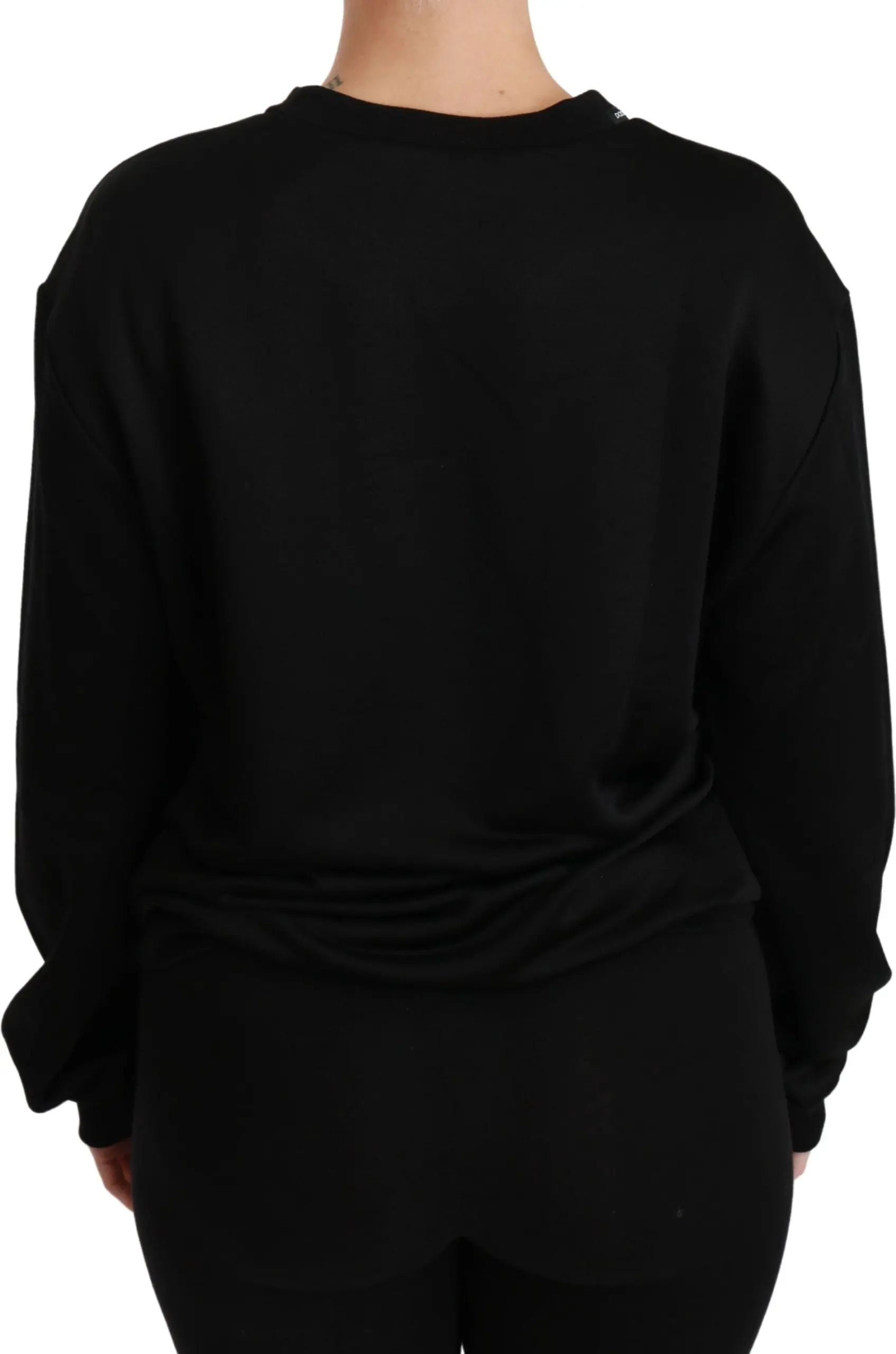 Sweater Dolce & Gabbana Black Cotton Crewneck Pullover