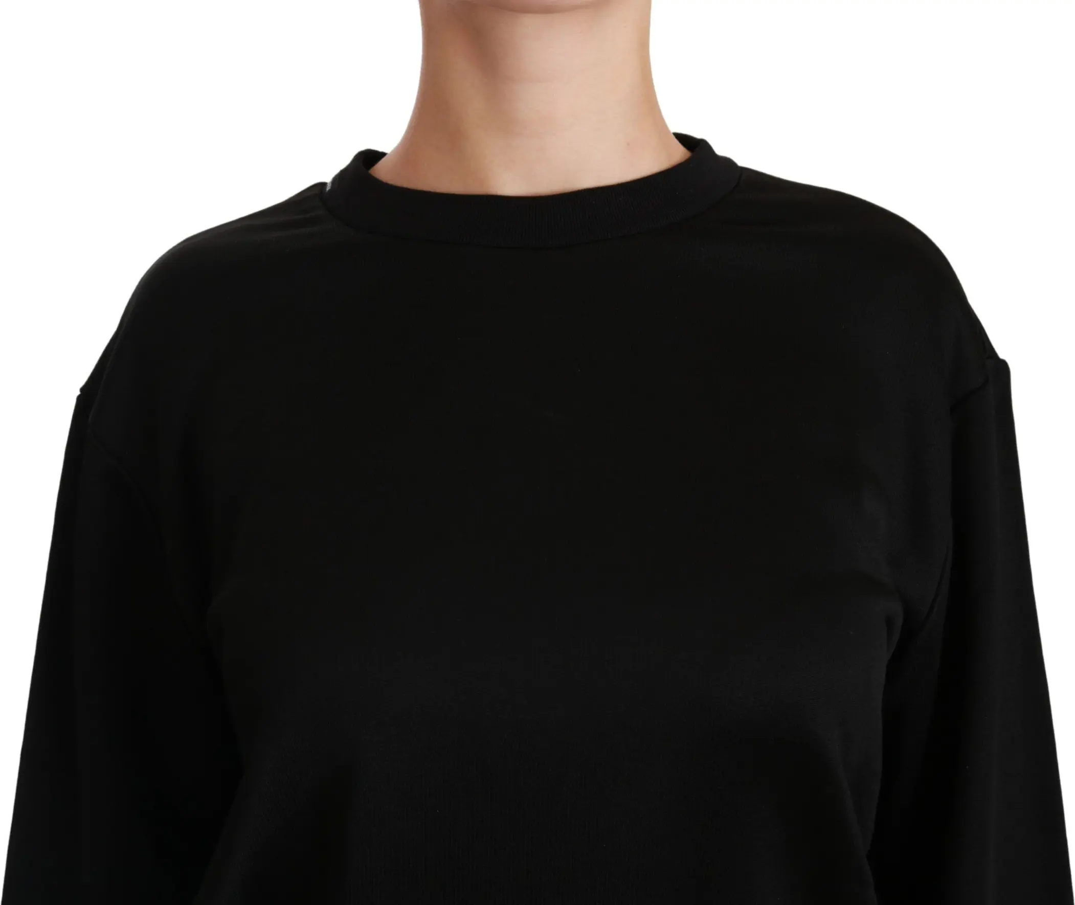 Sweater Dolce & Gabbana Black Cotton Crewneck Pullover