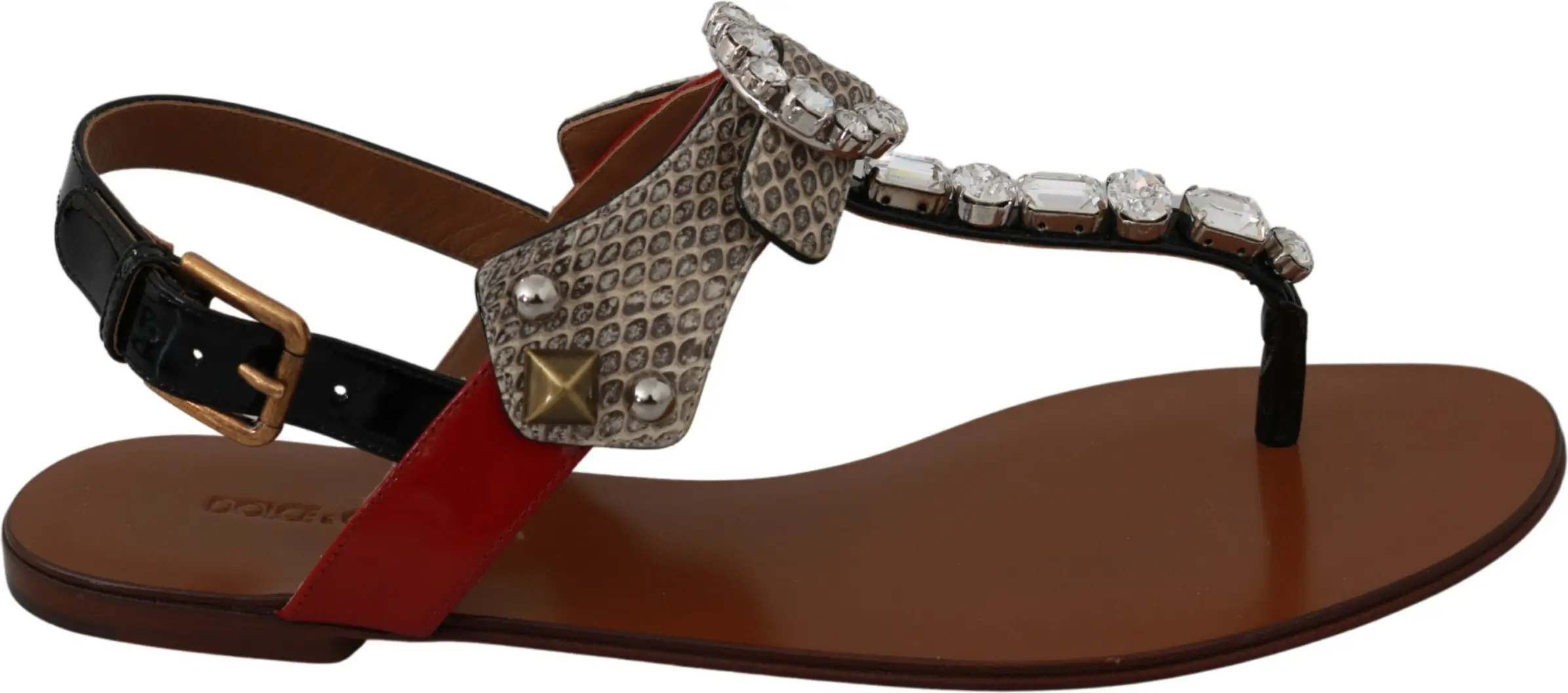 Sandals Dolce & Gabbana Leather Ayers Crystal