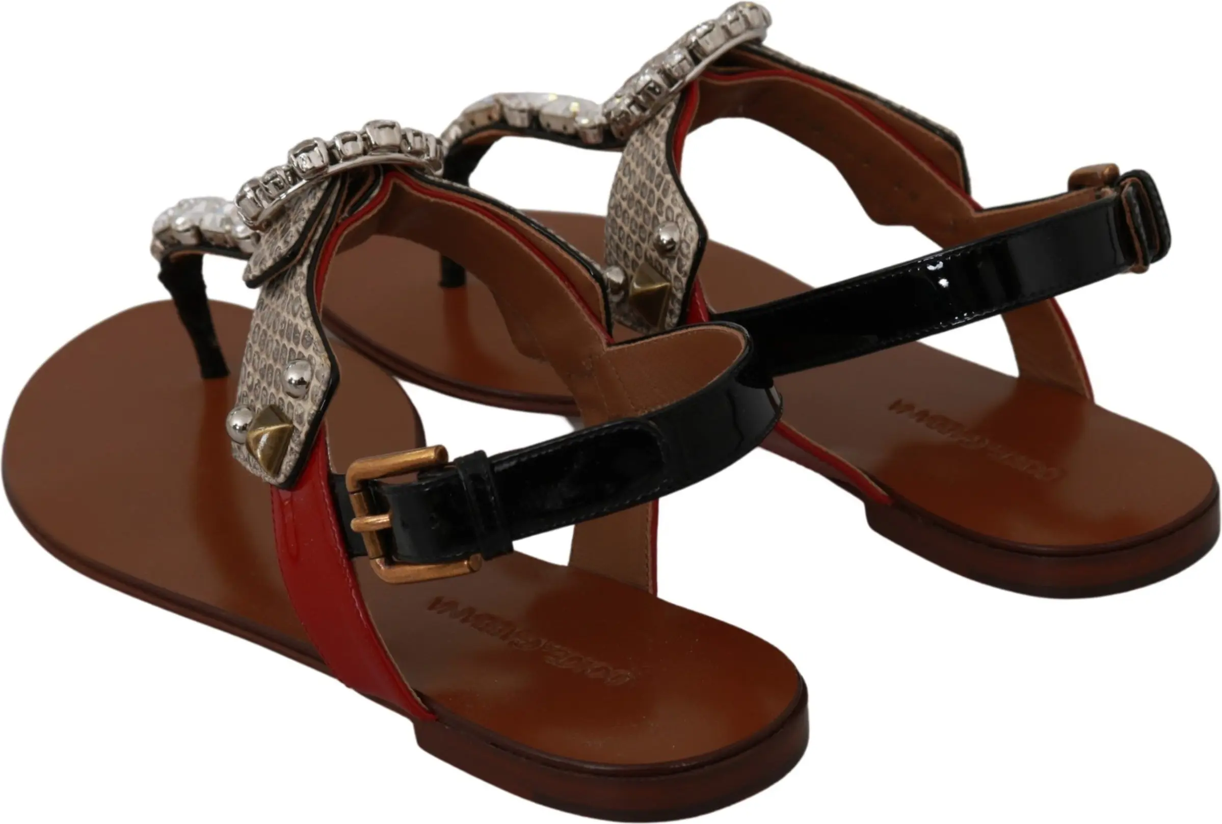 Sandals Dolce & Gabbana Leather Ayers Crystal