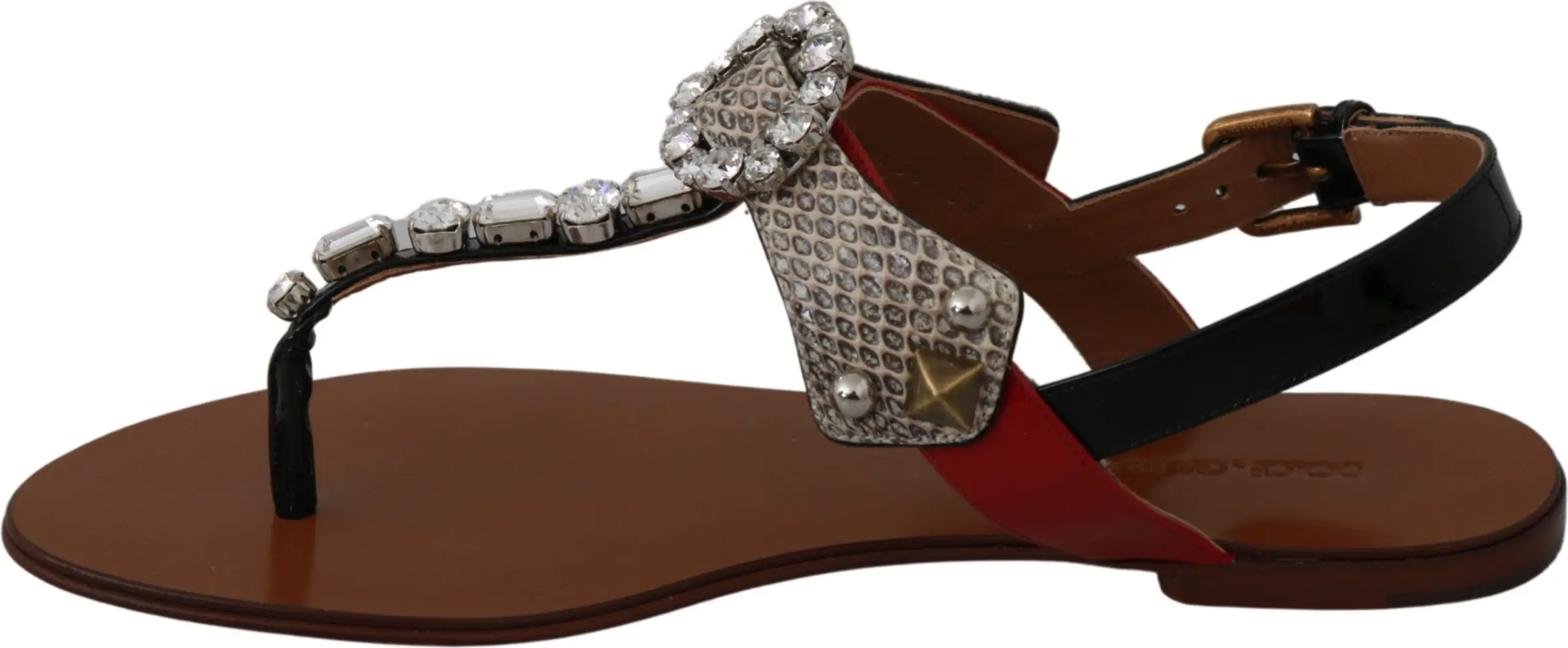 Sandals Dolce & Gabbana Leather Ayers Crystal