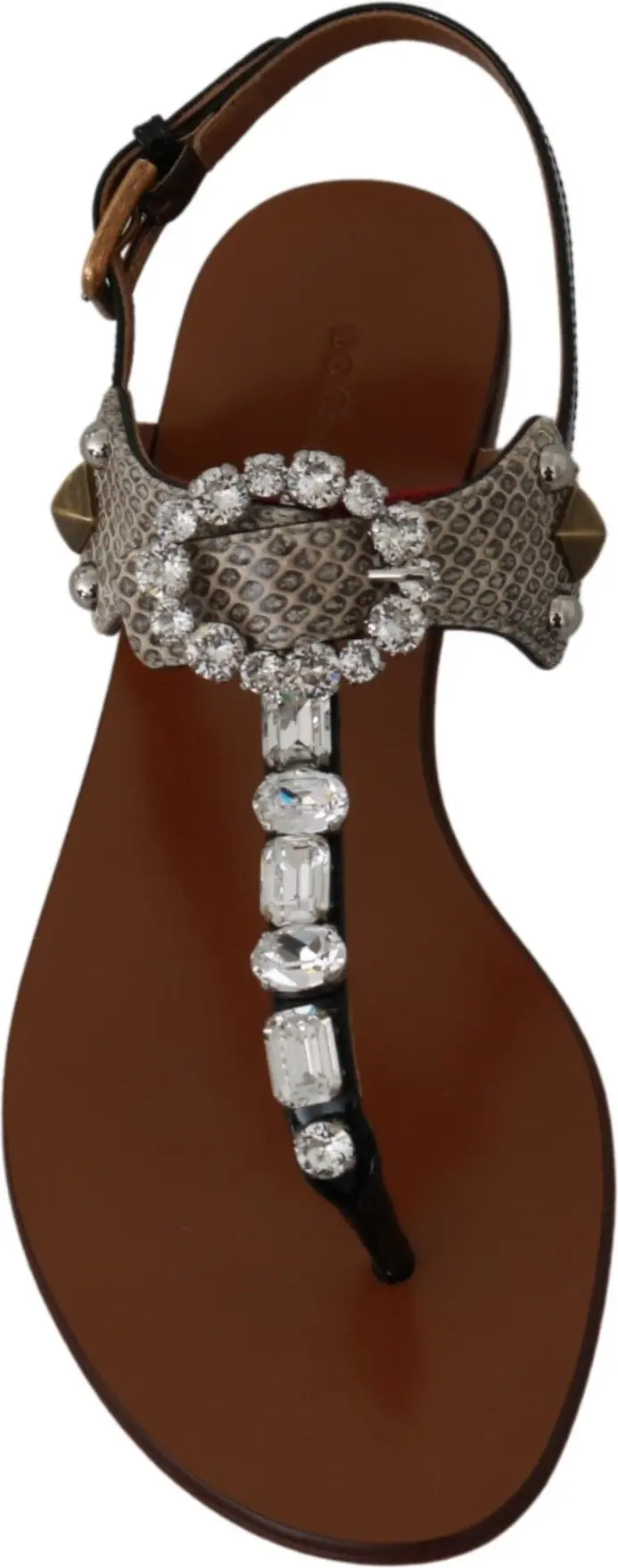 Sandals Dolce & Gabbana Leather Ayers Crystal
