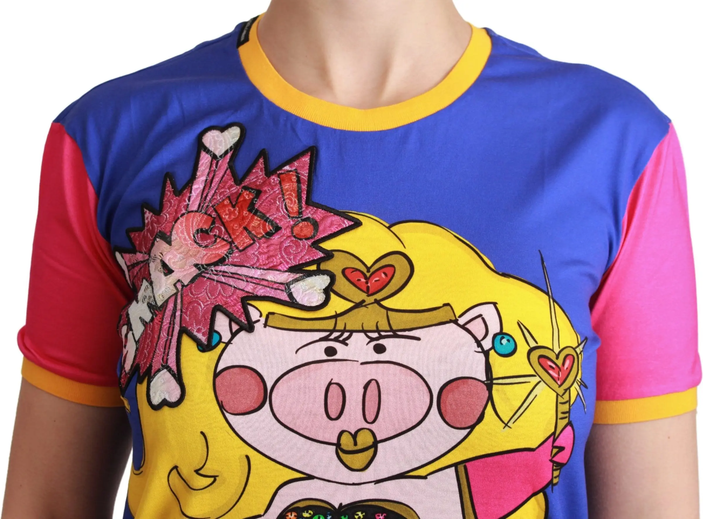 Футболка Дольче & Габбана Фиолетовая PIG SUPERGIRL