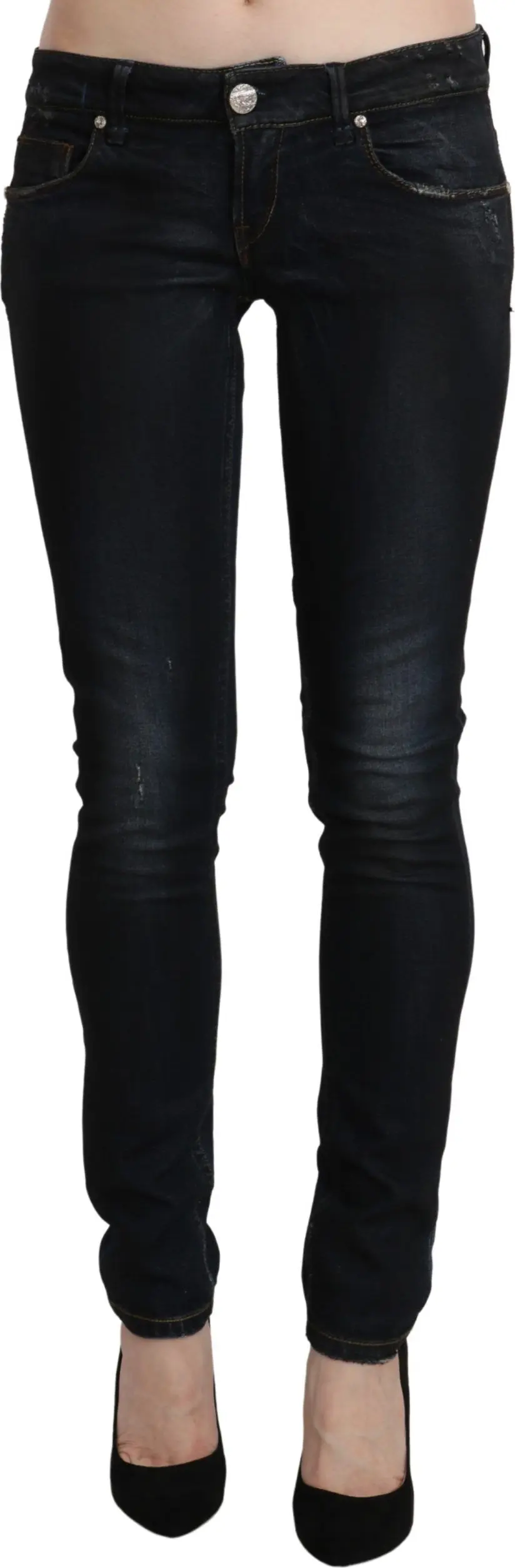 Blue Washed Low Waist Skinny Denim Slim Trouser Yacht