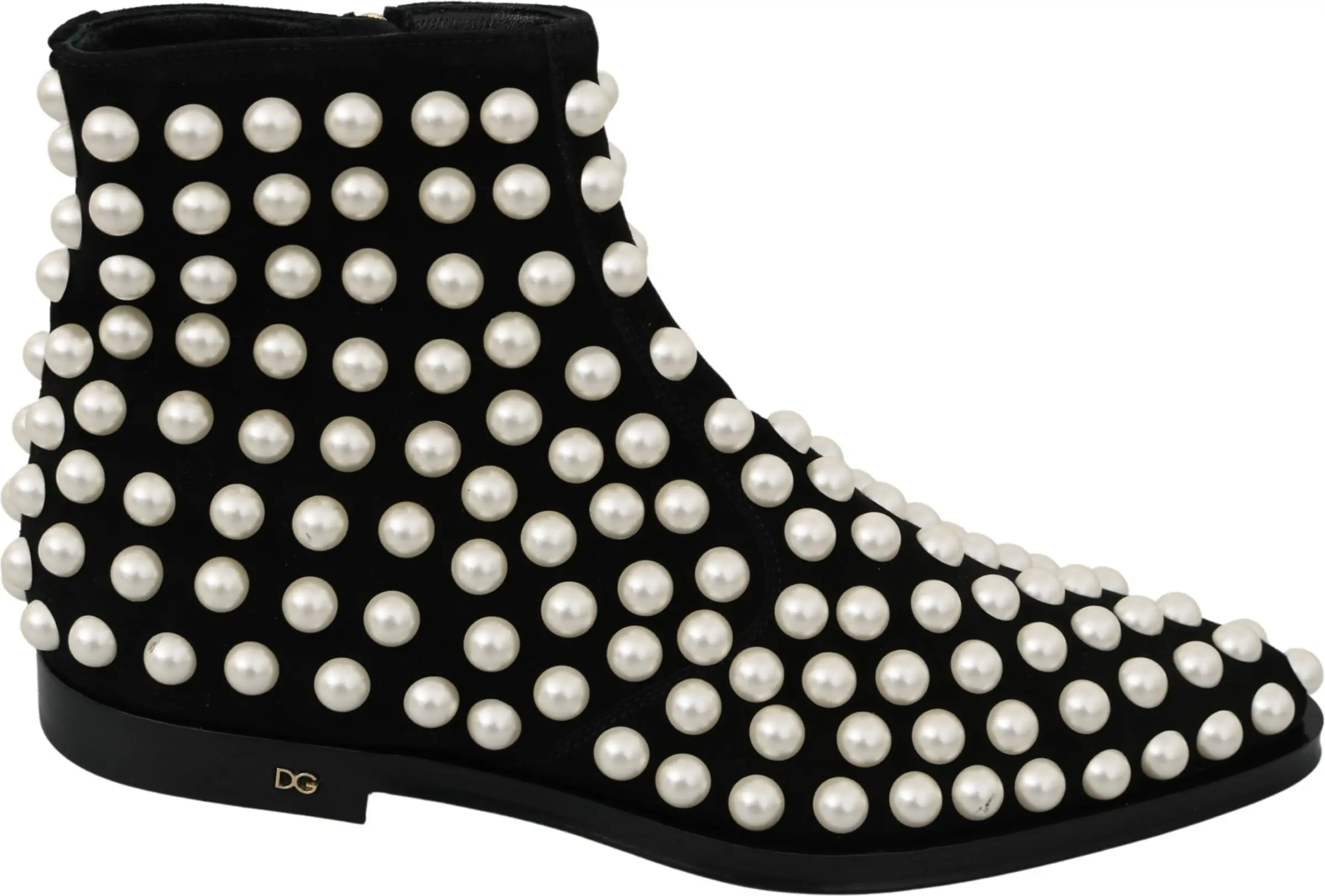 Boots Dolce & Gabbana Black Suede Pearl Studs