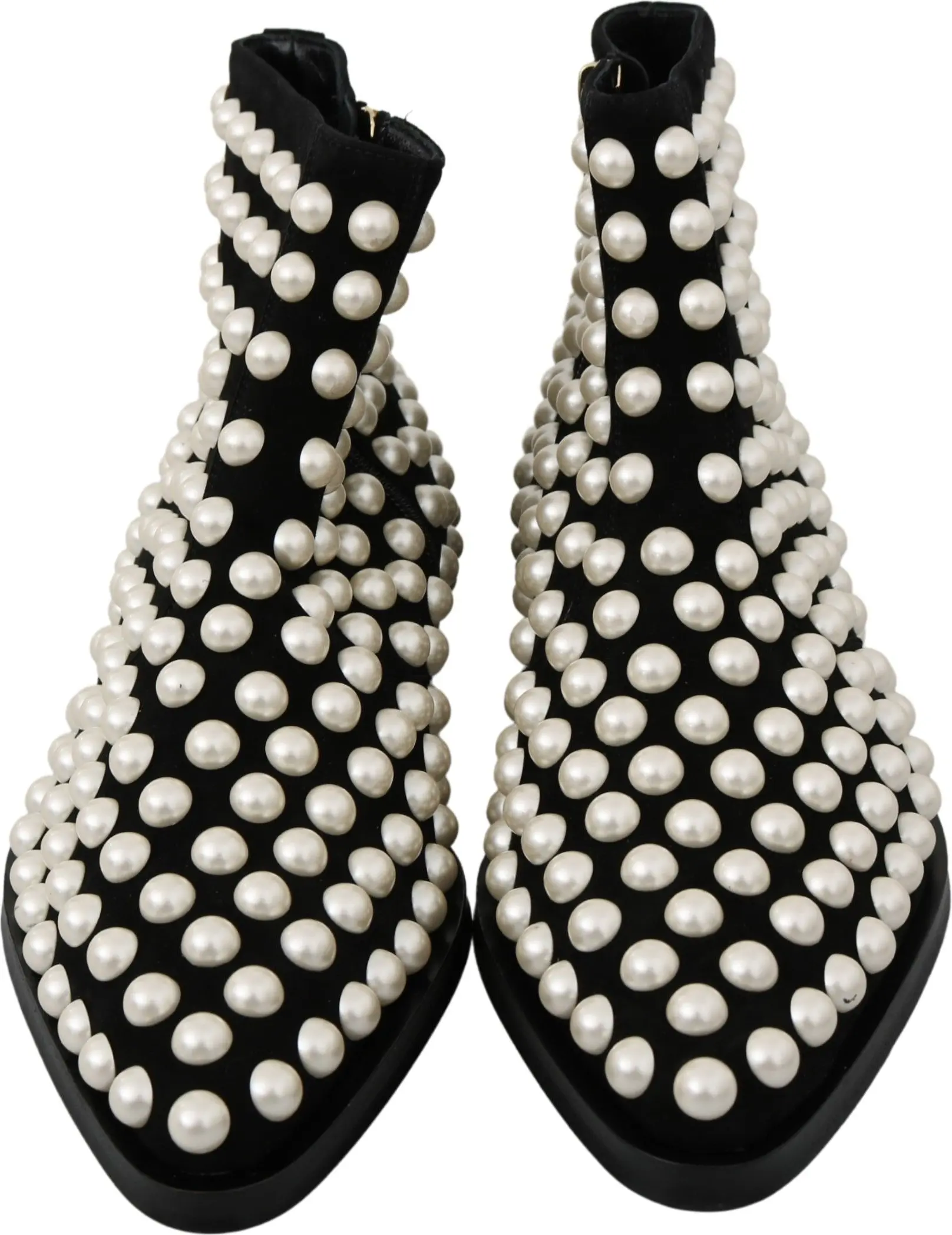 Boots Dolce & Gabbana Black Suede Pearl Studs