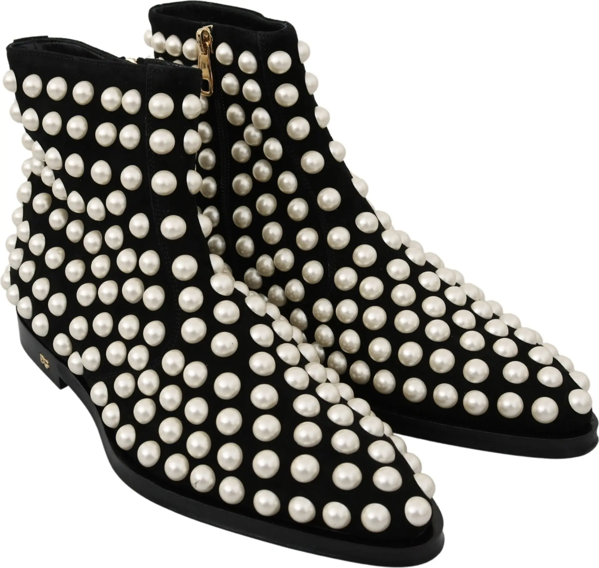 Boots Dolce & Gabbana Black Suede Pearl Studs
