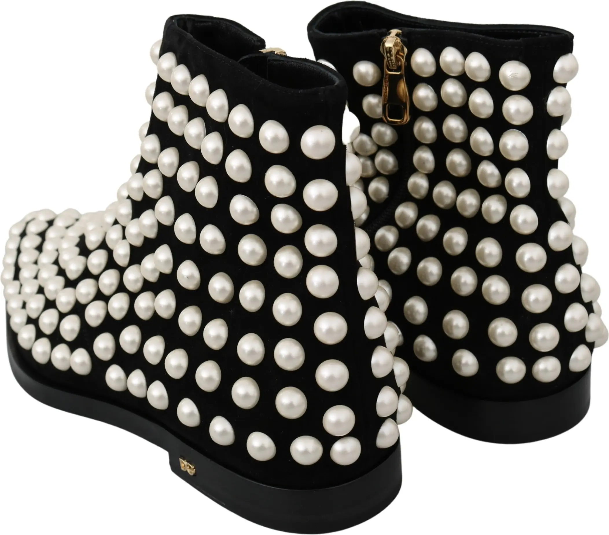 Boots Dolce & Gabbana Black Suede Pearl Studs