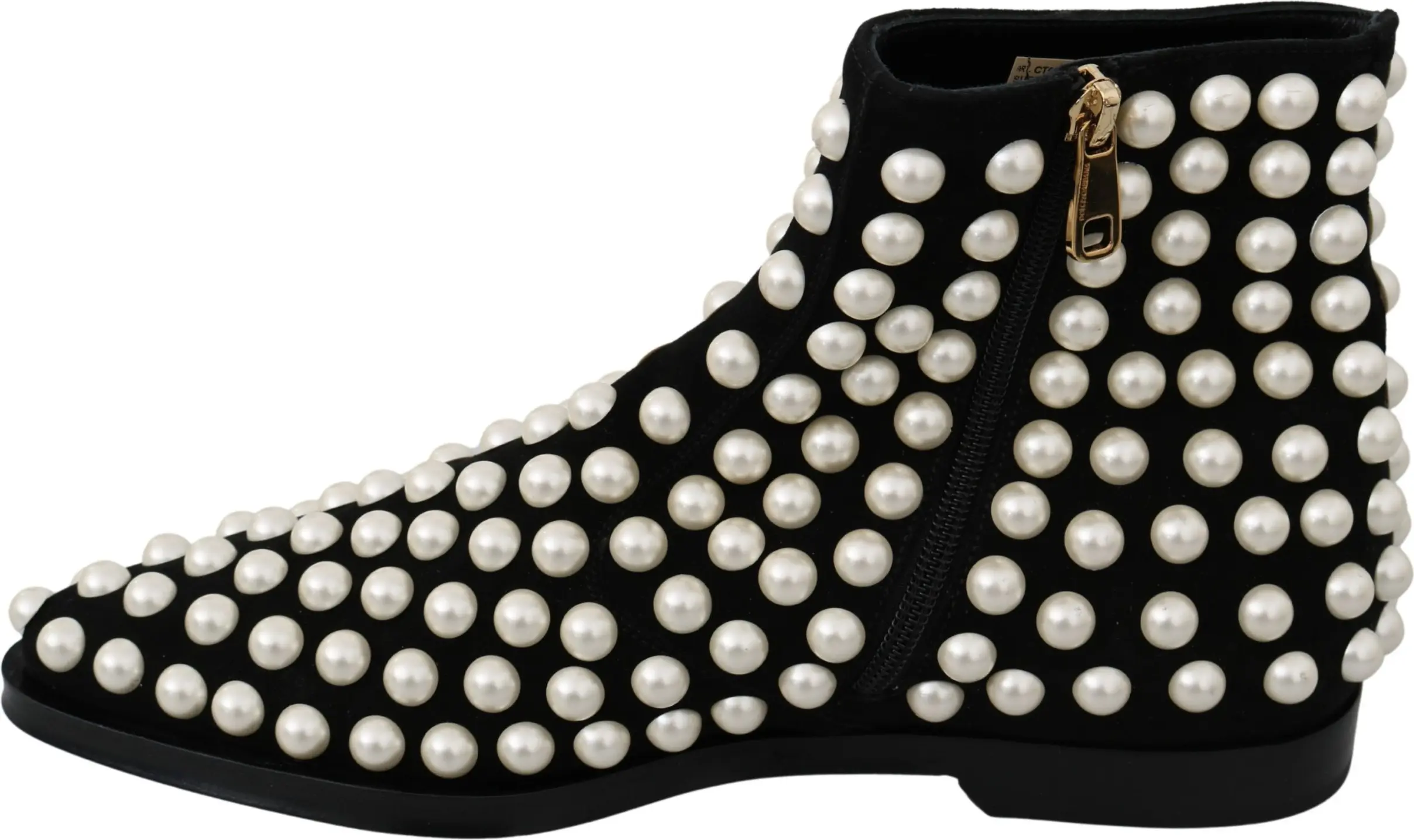 Boots Dolce & Gabbana Black Suede Pearl Studs