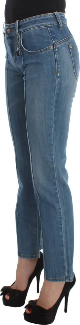 Jeans Costume National Blue Cotton Slim Fit Cropped