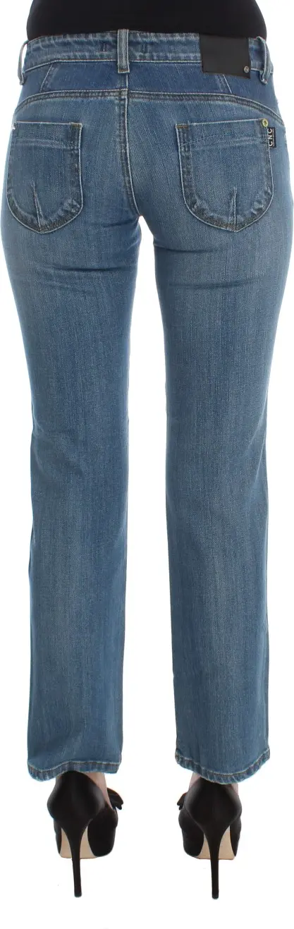 Jeans Costume National Blue Cotton Slim Fit Cropped