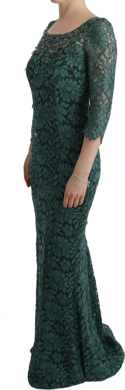 Sheath ko'ylak Dolce & Gabbana Yashil Gullar Kristal Nakrshi