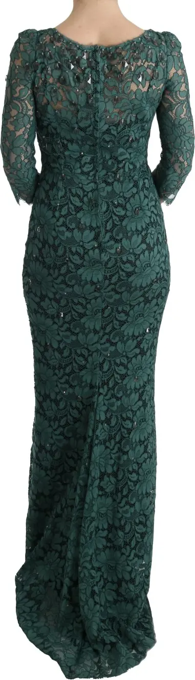 Sheath ko'ylak Dolce & Gabbana Yashil Gullar Kristal Nakrshi
