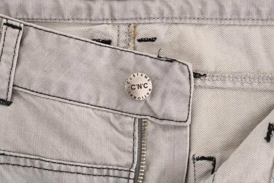 Jeans Costume National Gray Wash Cotton Slim