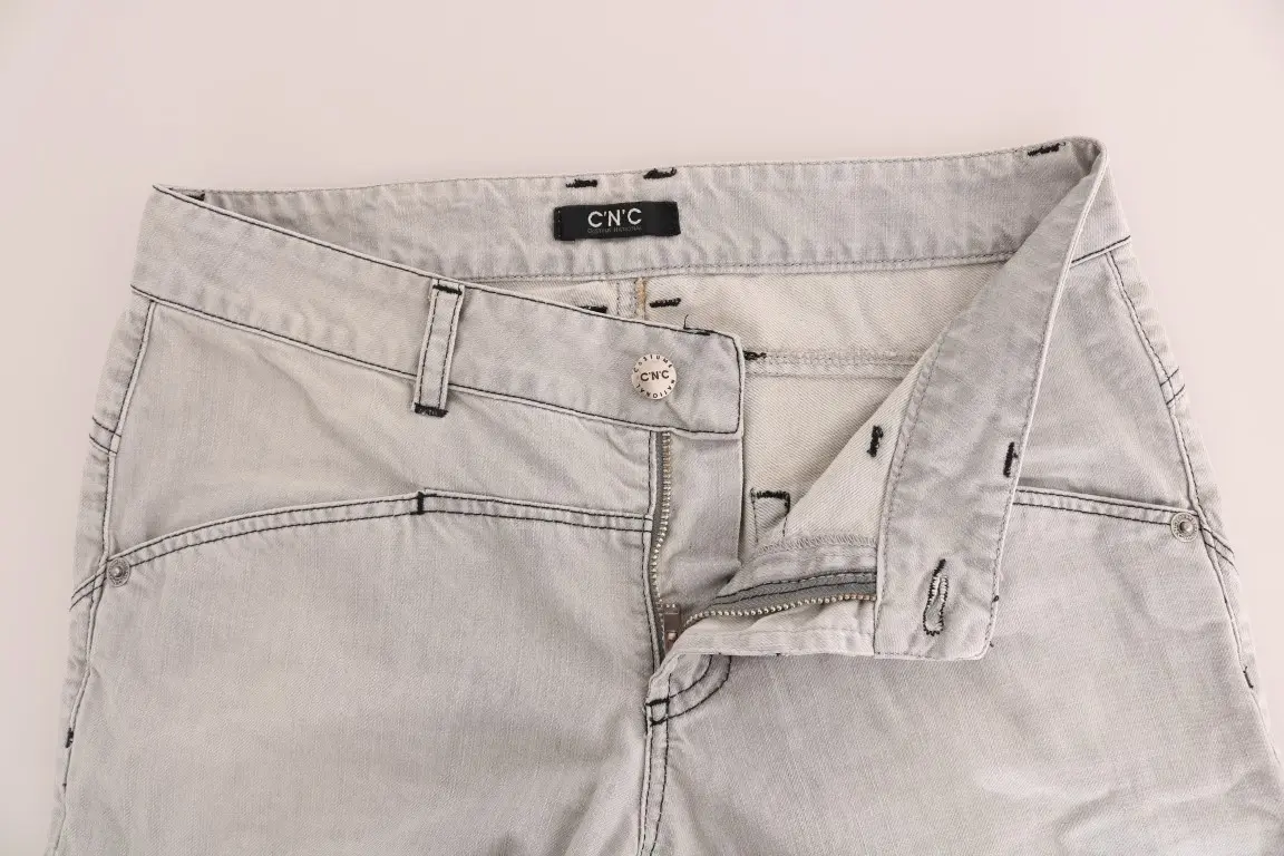 Jeans Costume National Gray Wash Cotton Slim