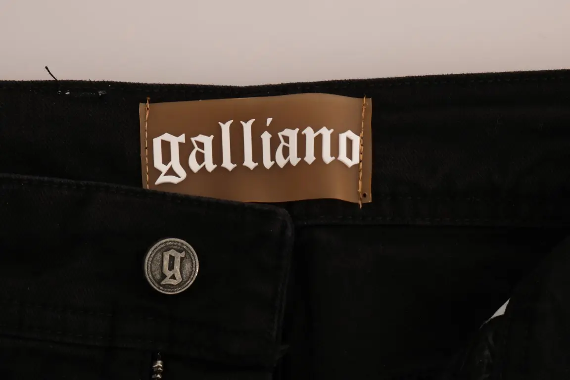 Jeans John Galliano Black Cotton Denim Stretch Regular Fit
