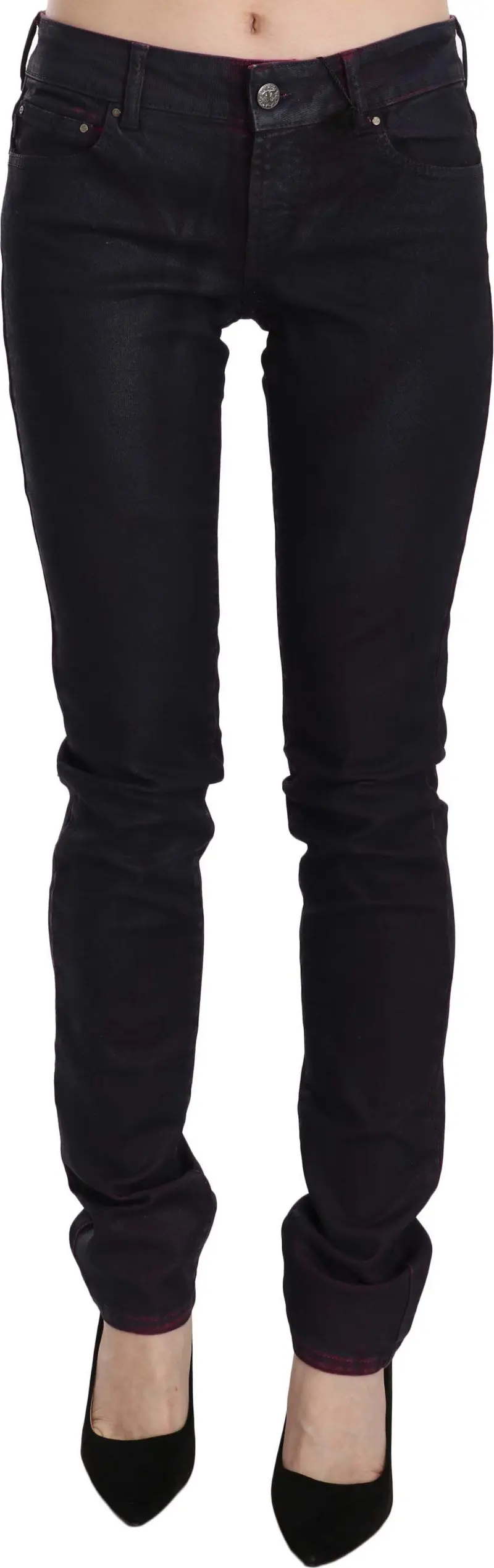 Jeans Just Cavalli Black Cotton Low Waist Skinny Denim Pants