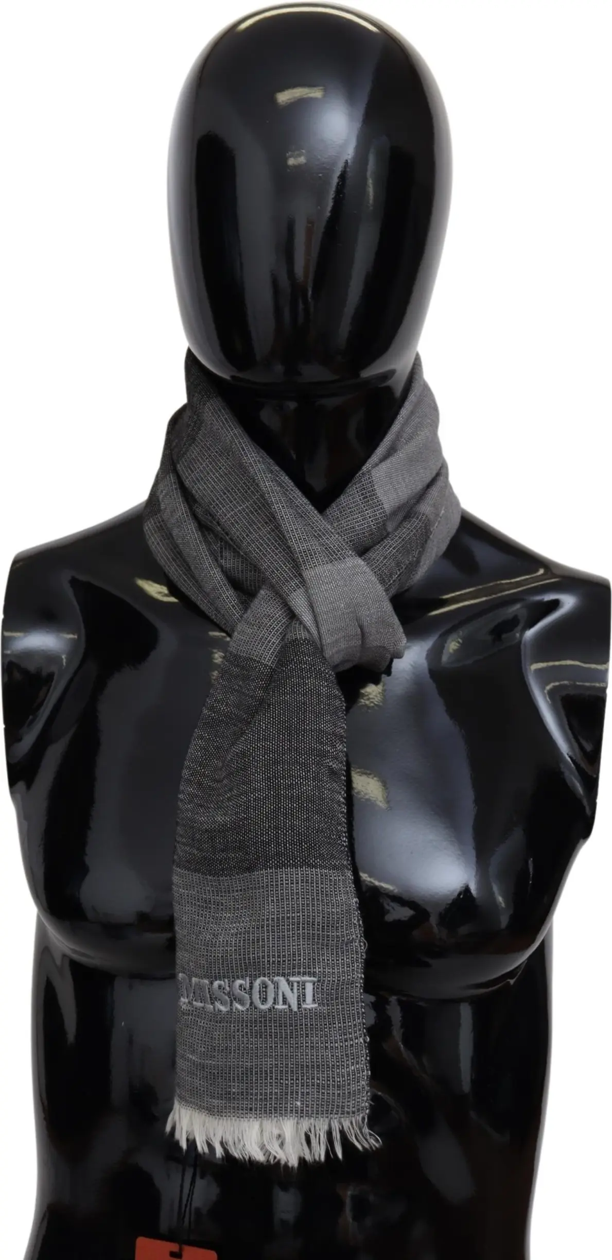 Sharf Missoni Elegant Striped Wool Scarf with Logo Embroidery