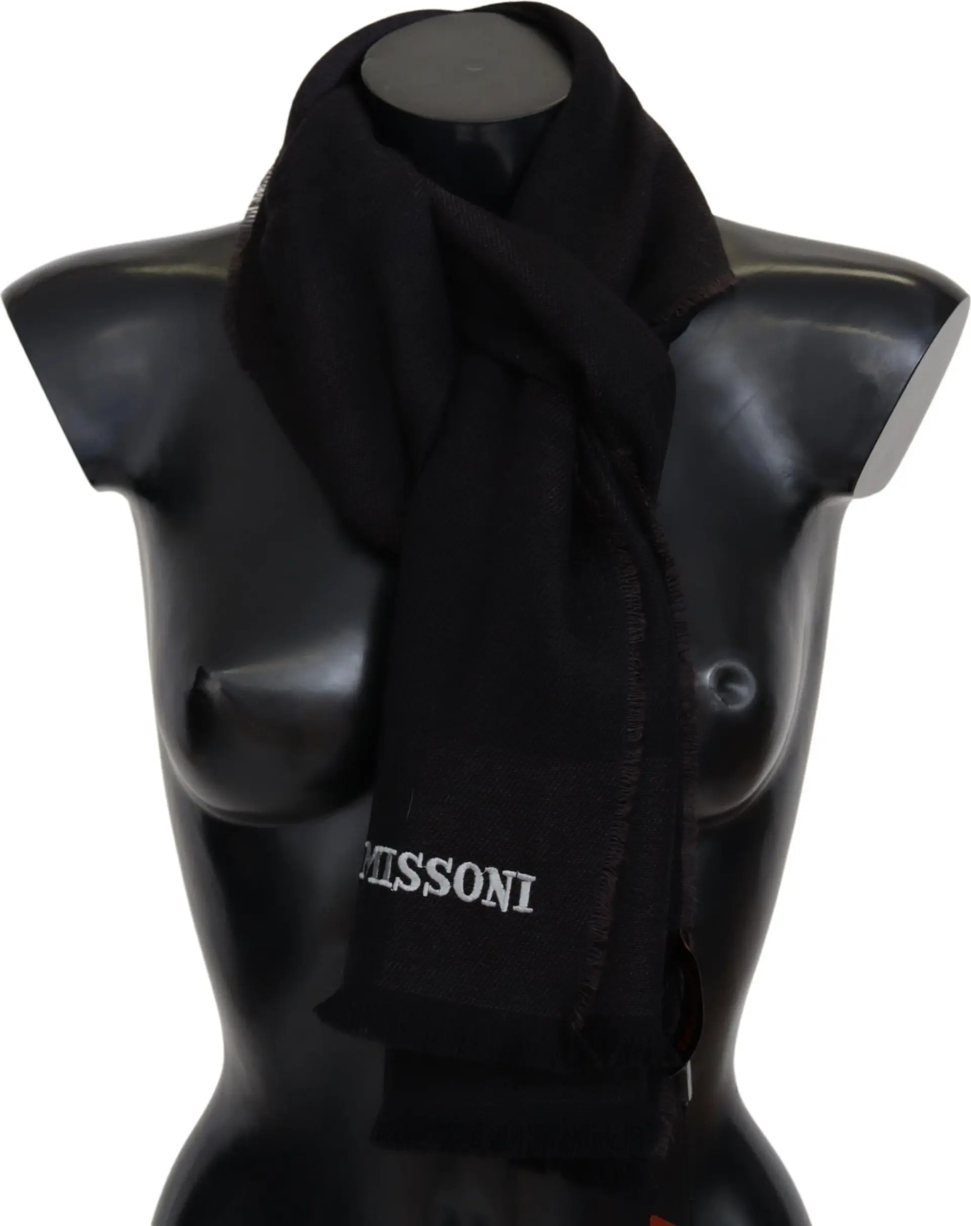 Missoni Elegant Black Wool Scarf - Logobroidery