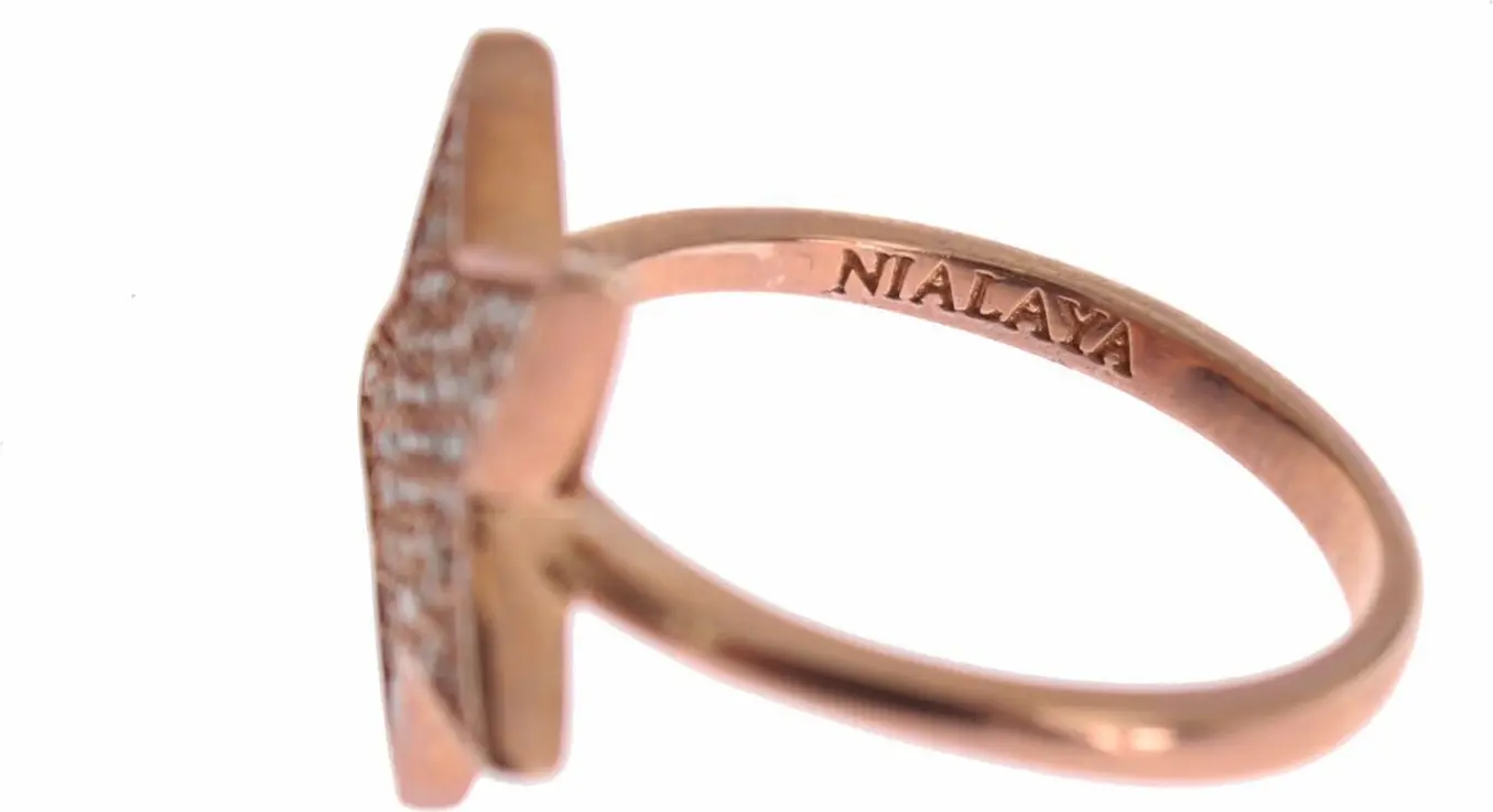 Кольцо Nialaya Jewelry Женское Прозрачная Фианит Звезда