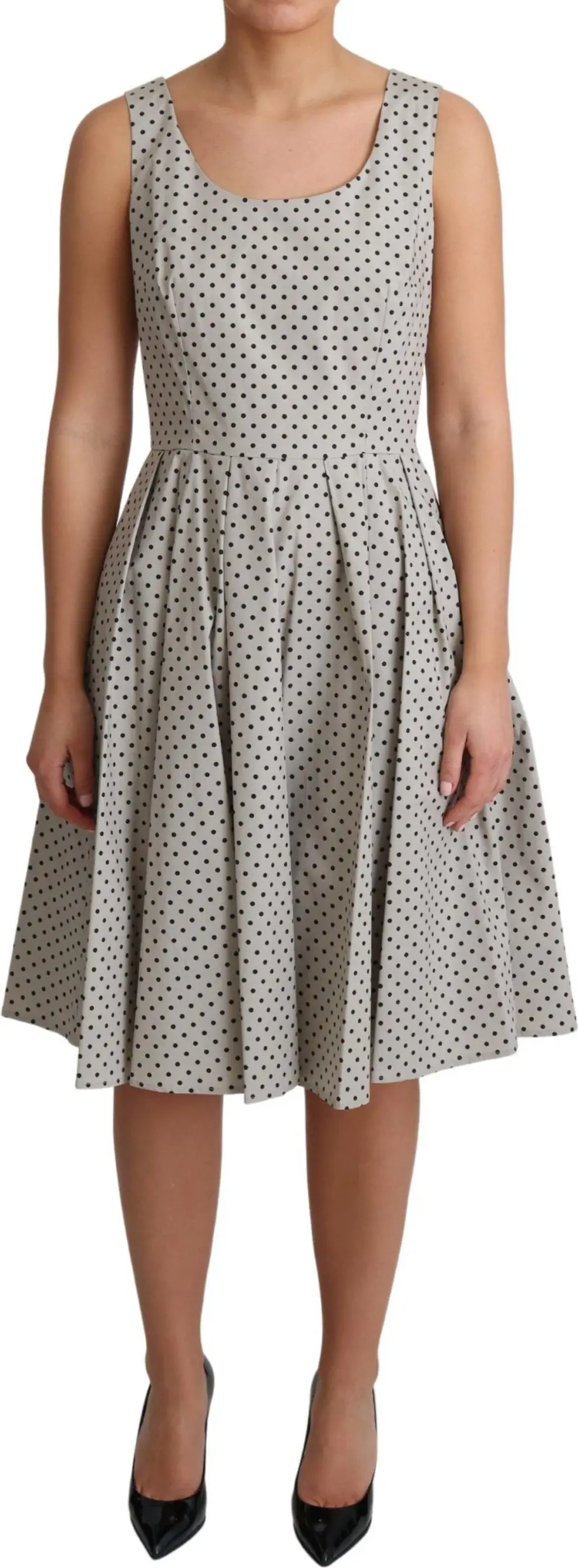 Dress Dolce & Gabbana Beige Polka Dotted A-Line