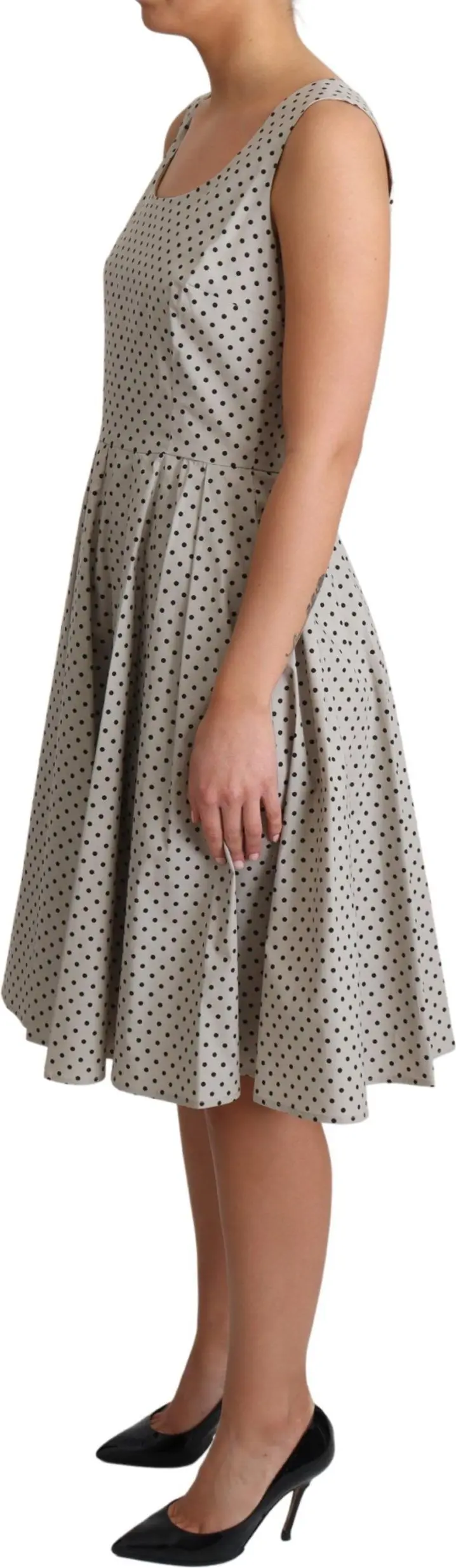 Dress Dolce & Gabbana Beige Polka Dotted A-Line