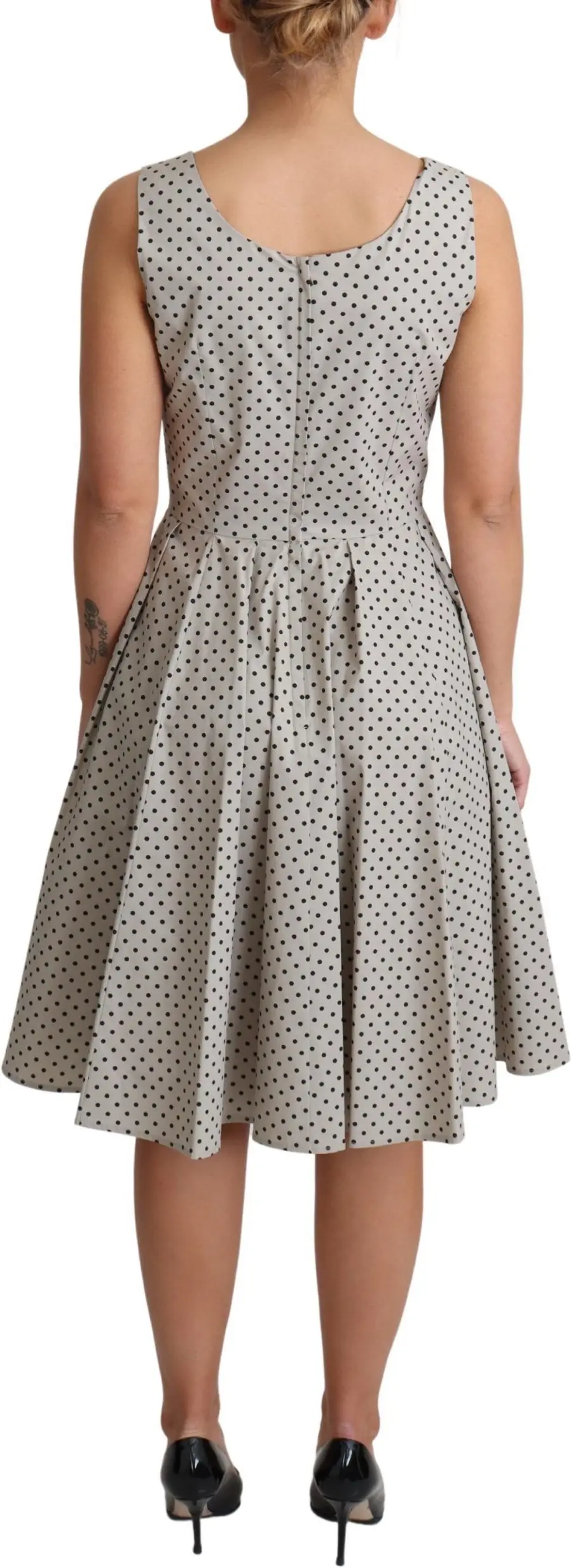 Dress Dolce & Gabbana Beige Polka Dotted A-Line