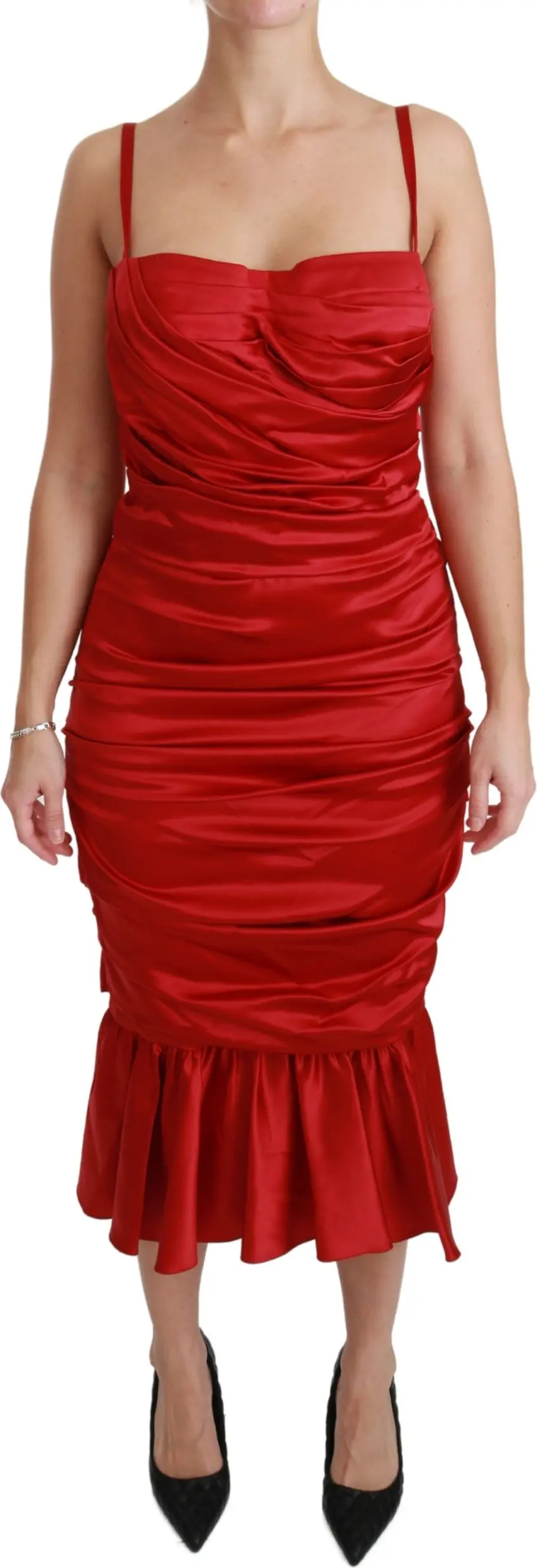 Dress Dolce & Gabbana Red Silk Stretch Mermaid Bodycon Dress
