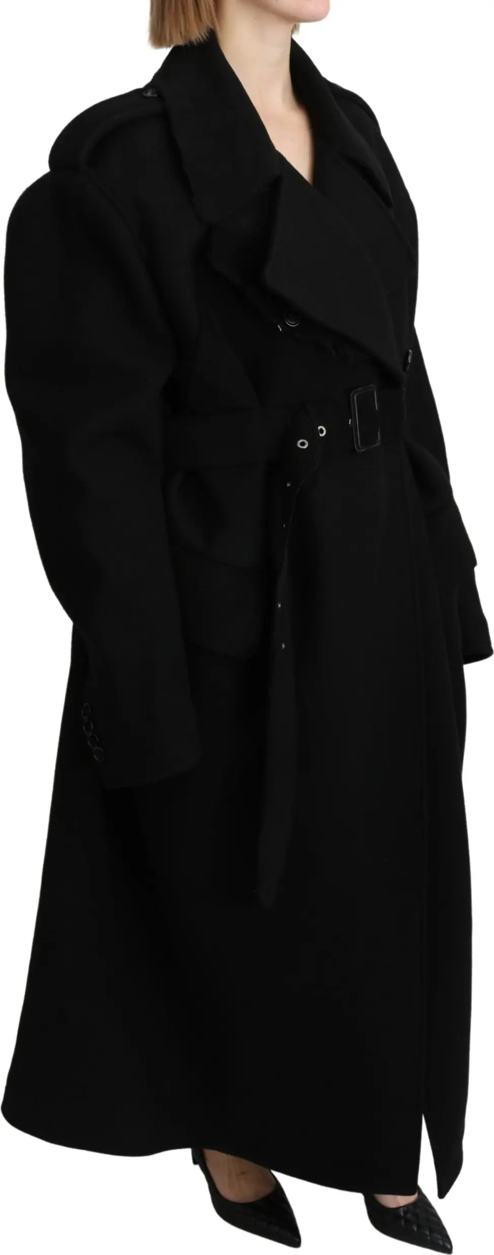 Trenchcoat Dolce & Gabbana Virgin Wool Black Blazer Jacket