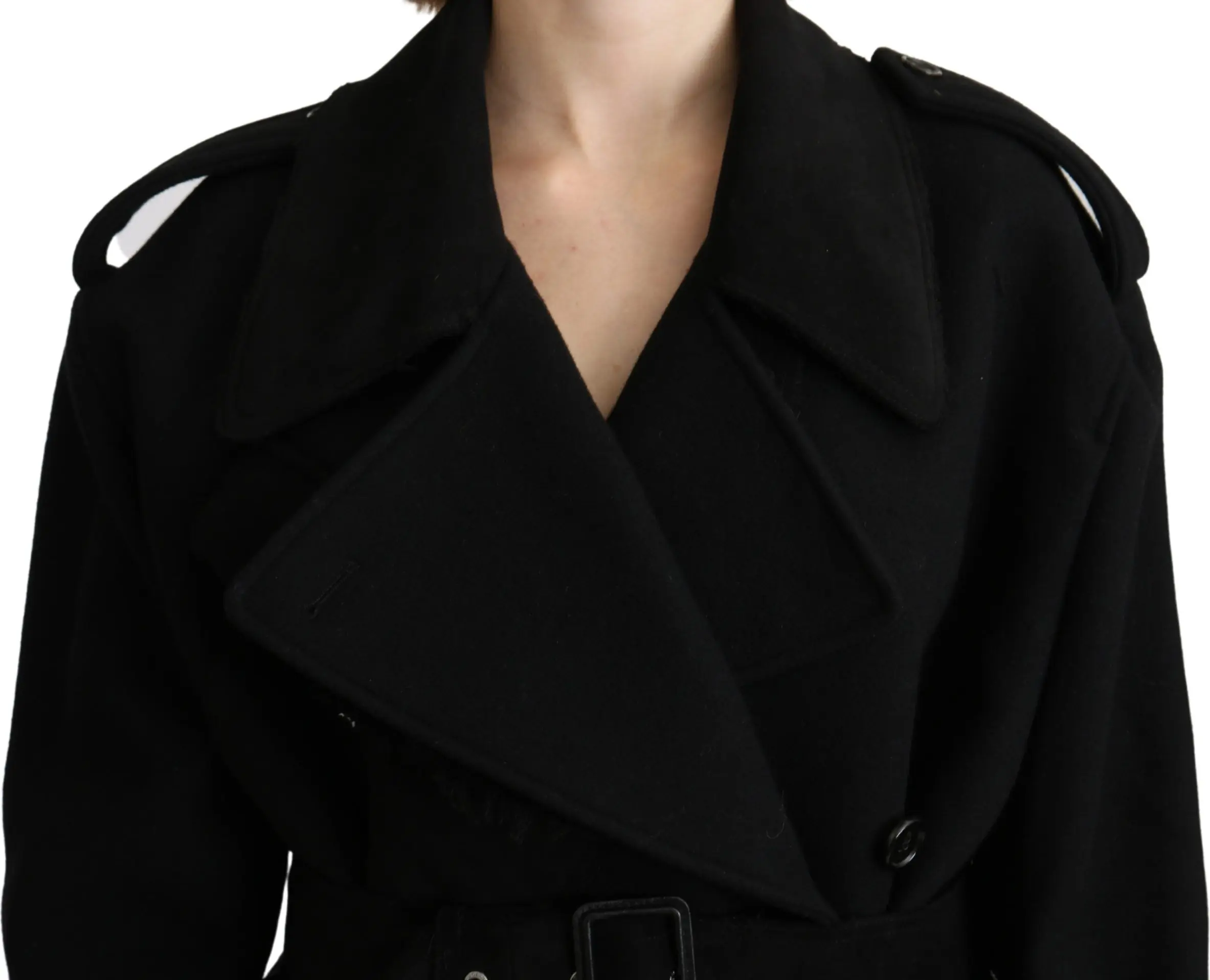 Trenchcoat Dolce & Gabbana Virgin Wool Black Blazer Jacket