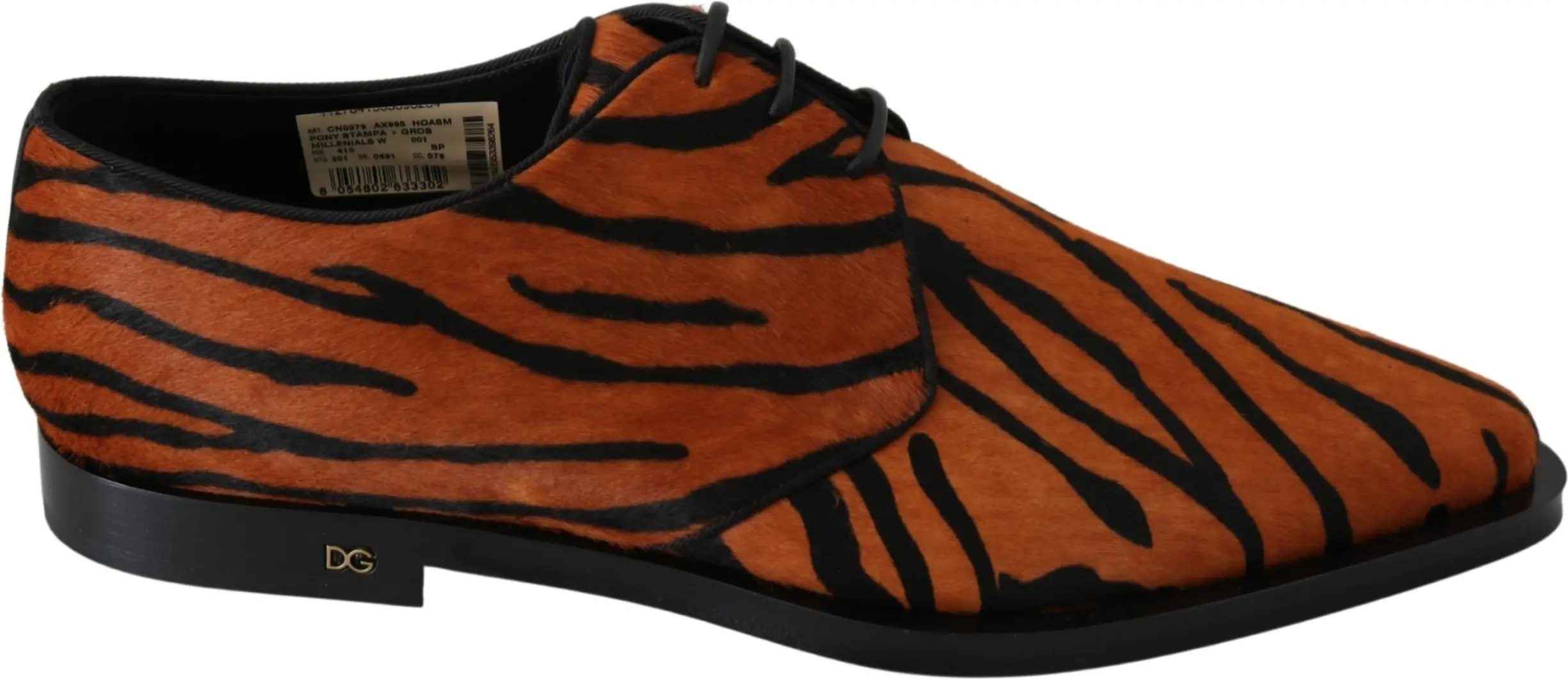 Formal Shoes Dolce & Gabbana Orange Pony Hair Dress Shoes