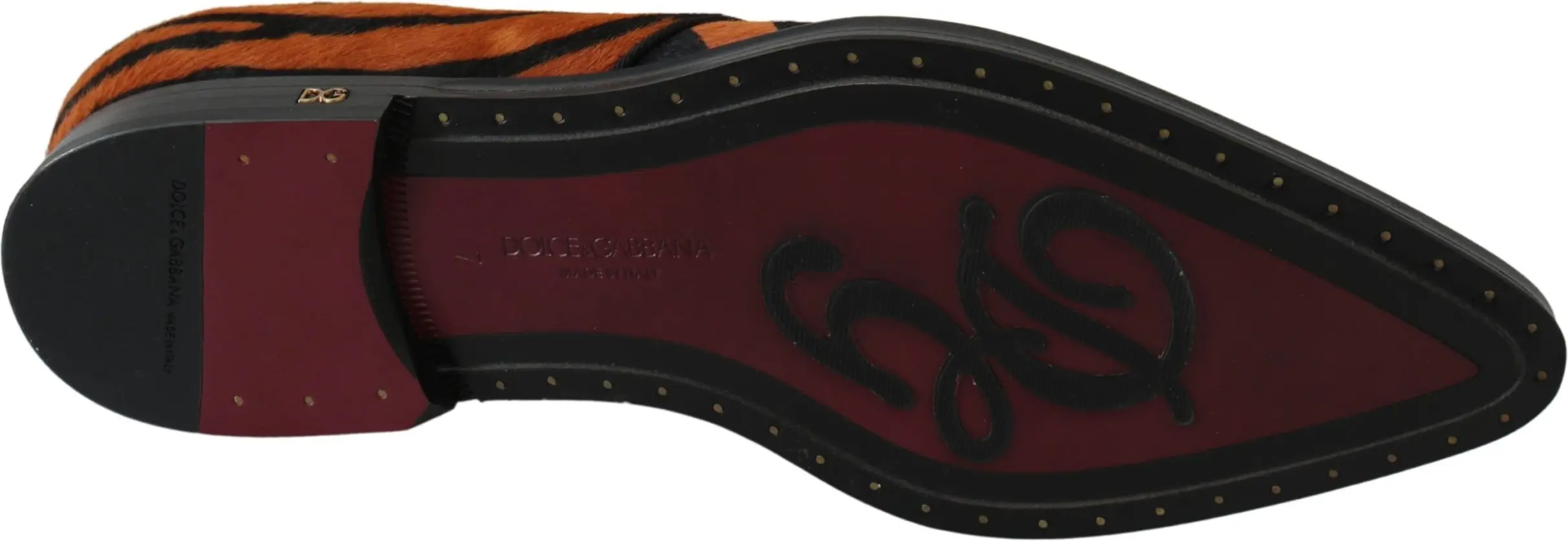 Rasmiy tuflilar Dolce & Gabbana Orange Pony Hair Ko'ylak tuflilari