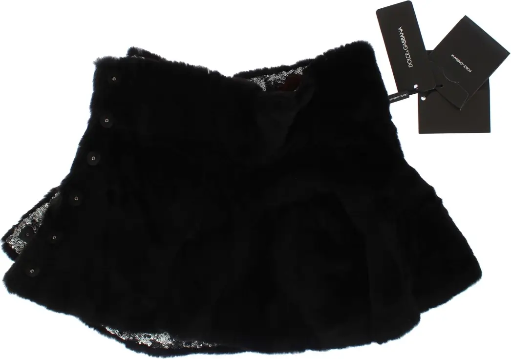 Scarf Dolce & Gabbana Elegant Floral Sequined Fur Scarf