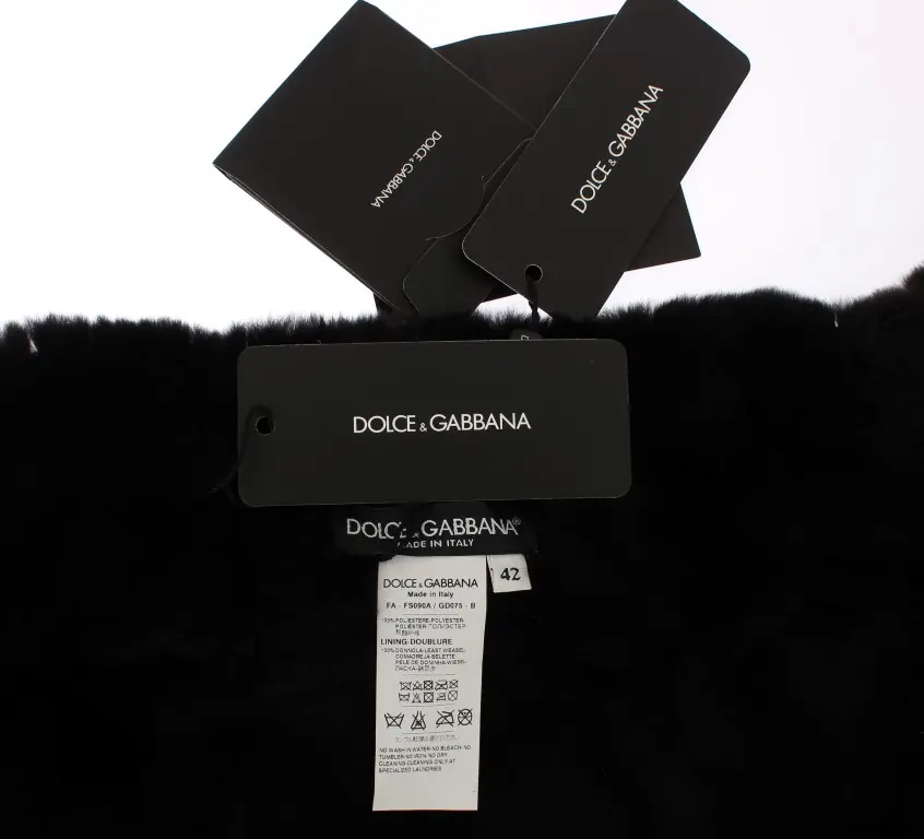 Scarf Dolce & Gabbana Elegant Floral Sequined Fur Scarf