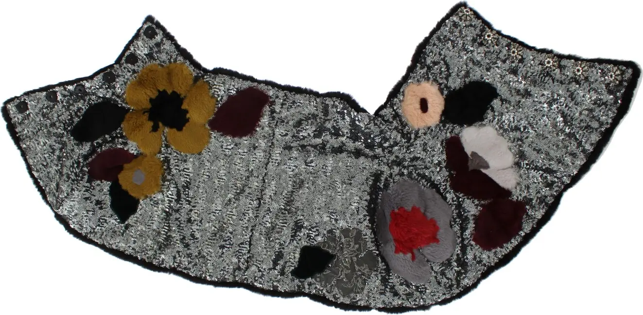 Scarf Dolce & Gabbana Elegant Floral Sequined Fur Scarf