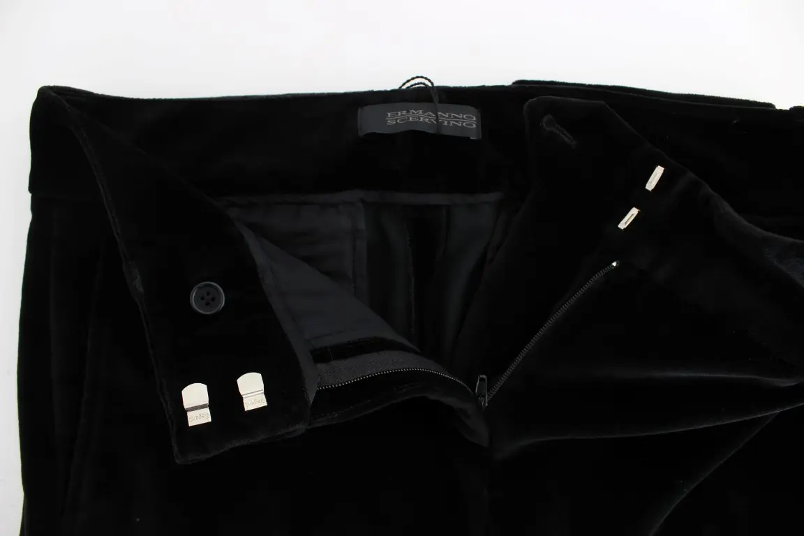Shimol Ermanno Scervino Qora Belud She'rli To'g'ri Oyoq Shim