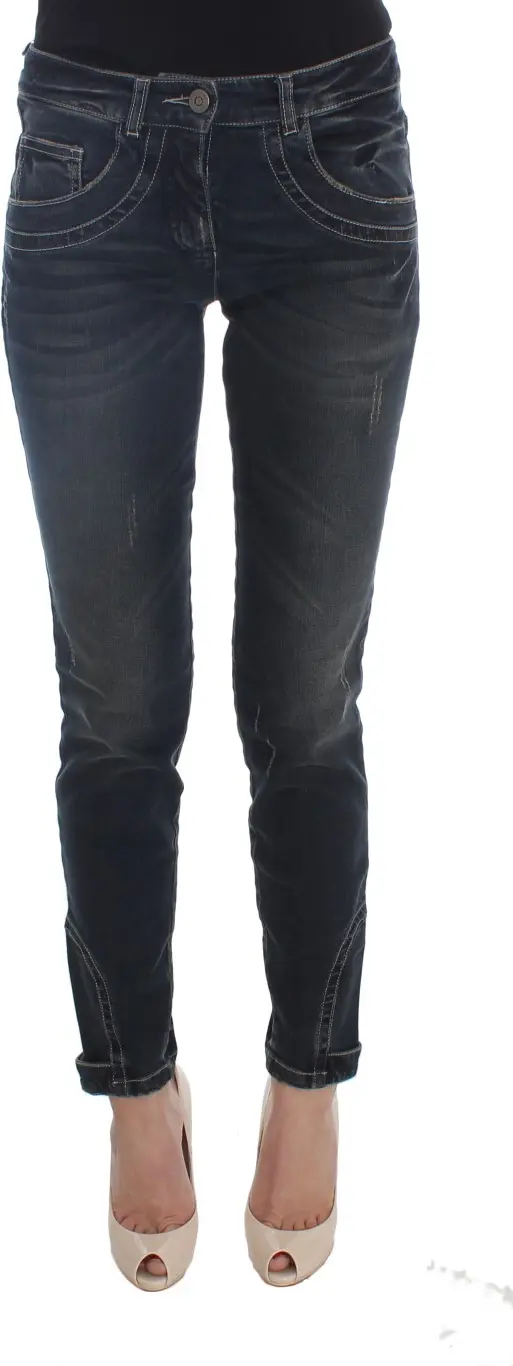 Jeans Ermanno Scervino Blue Cotton Blend Slim Fit