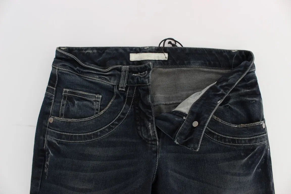 Jeans Ermanno Scervino Blue Cotton Blend Slim Fit