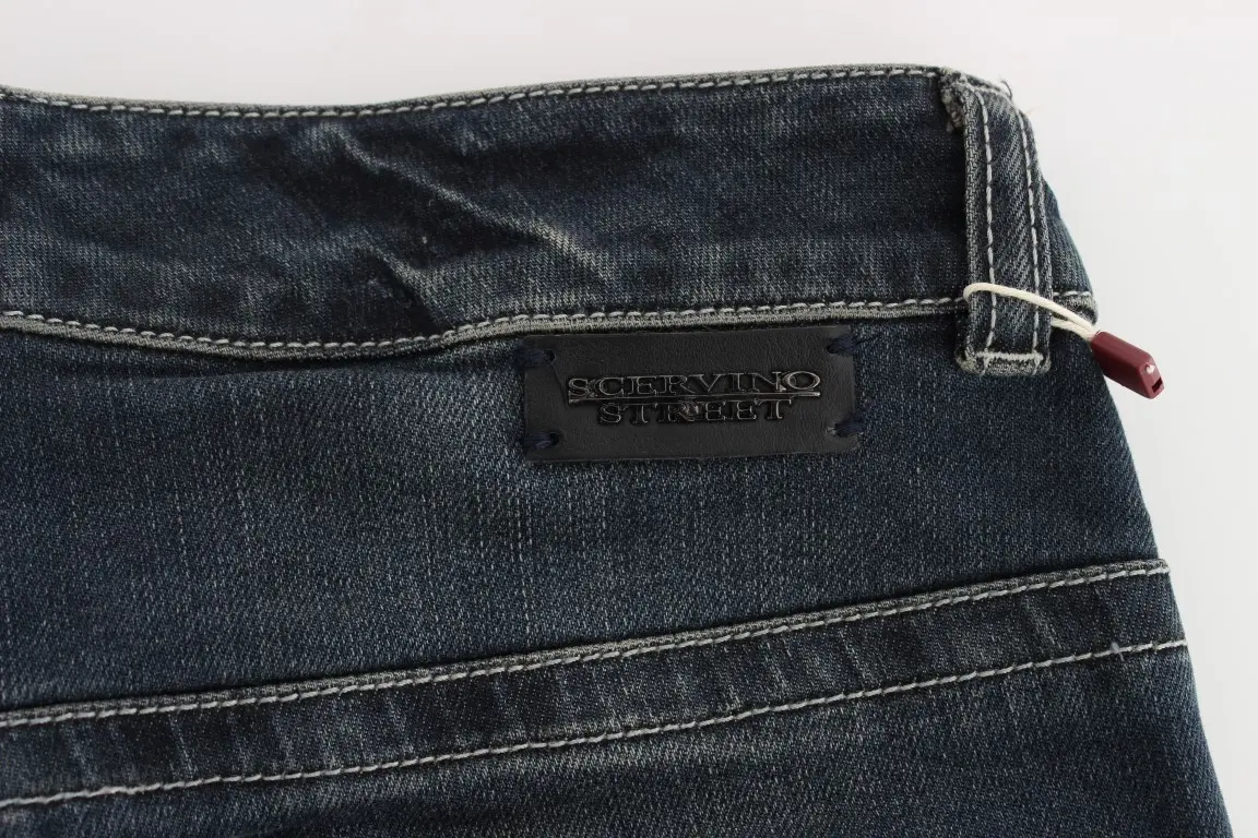 Jeans Ermanno Scervino Blue Cotton Blend Slim Fit