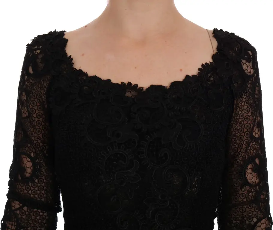 Dolce & Gabbana ko'ylagi Qora Gullardan Sheath Kiyimi