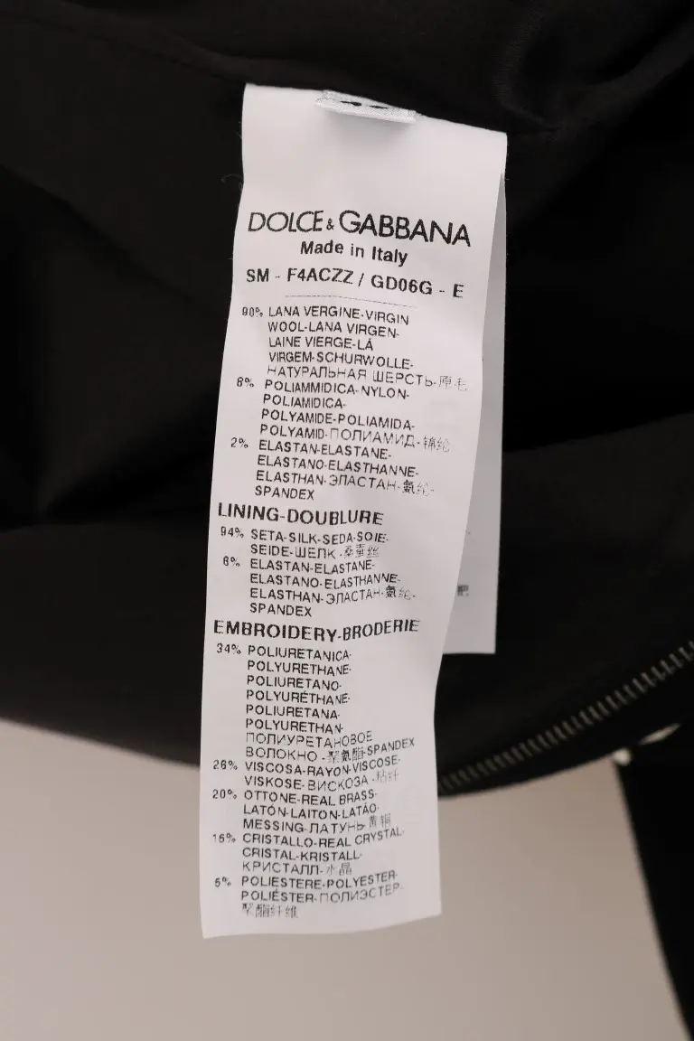 Pencil Skirt Dolce & Gabbana Black Crystal Floral