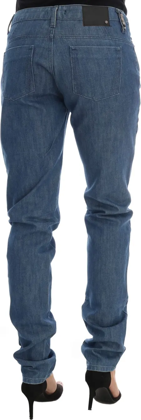 Costume National Moviy yuvilgan paxta BoyfriendOutfit Djeans