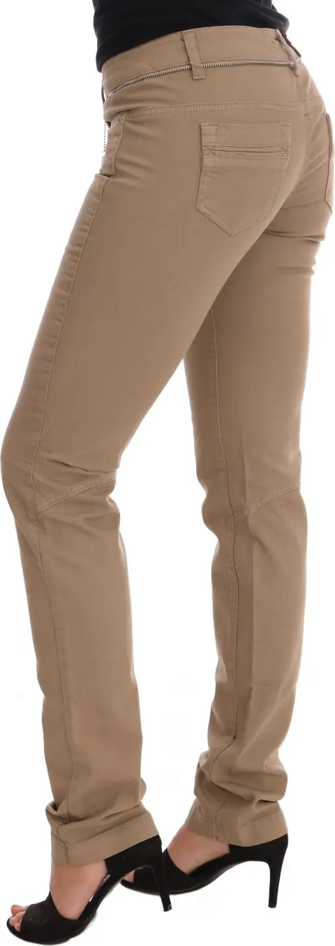 Jeans Costume National Beige Cotton Stretch Slim Fit
