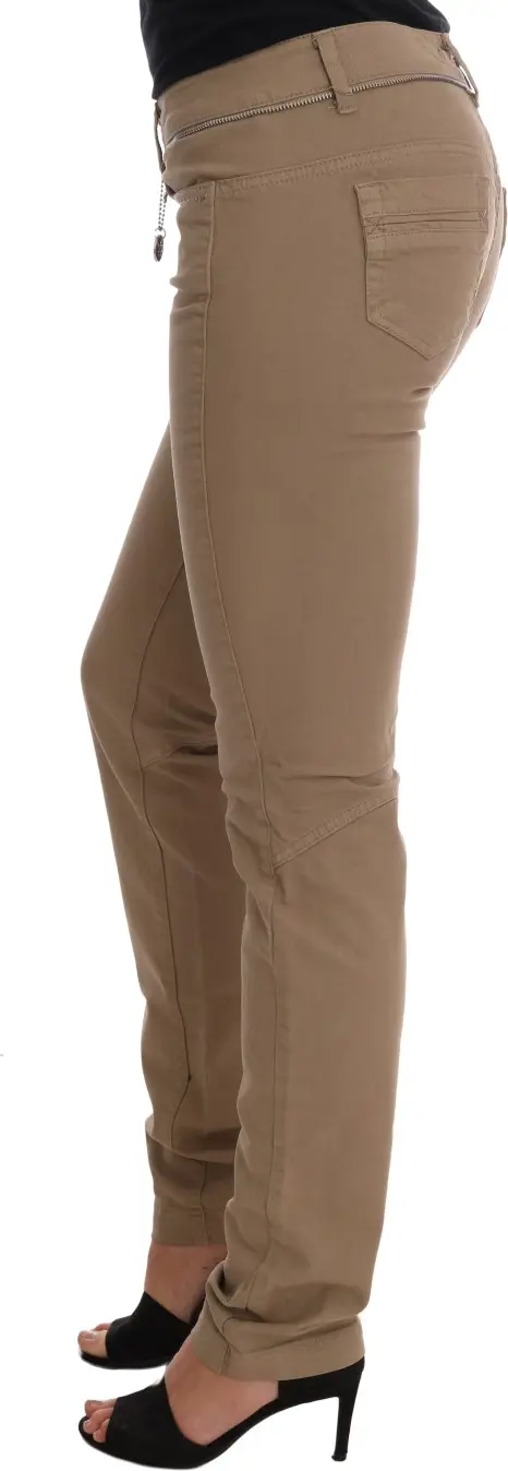 Jeans Costume National Beige Cotton Stretch Slim Fit