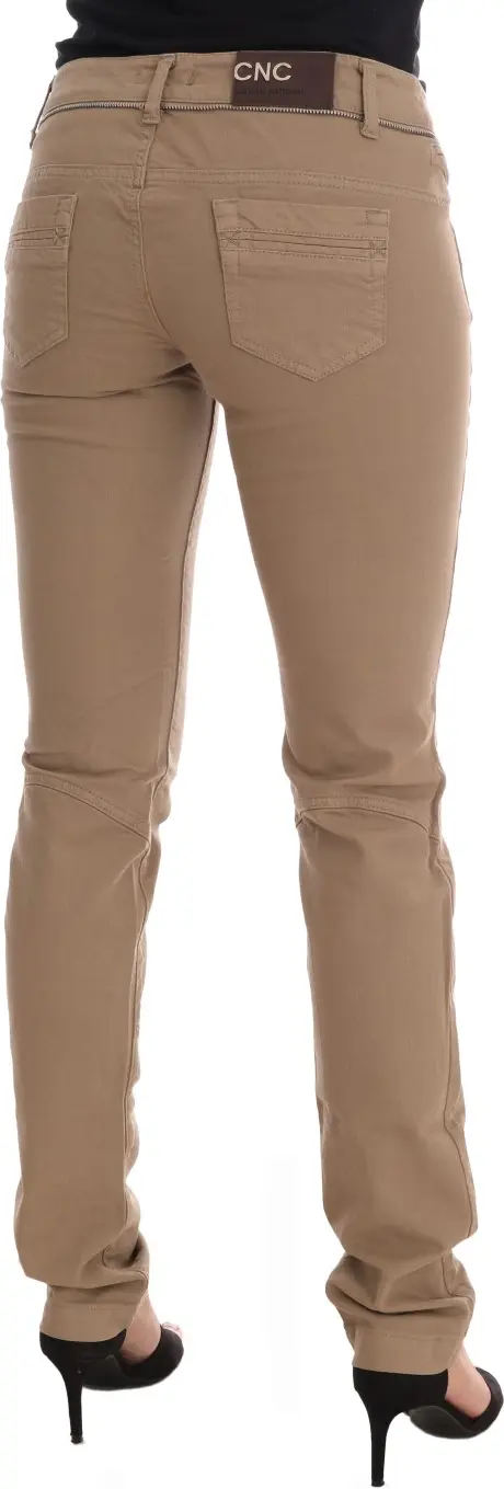 Jeans Costume National Beige Cotton Stretch Slim Fit