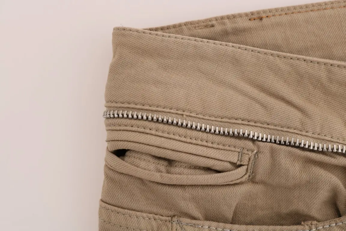 Jeans Costume National Beige Cotton Stretch Slim Fit